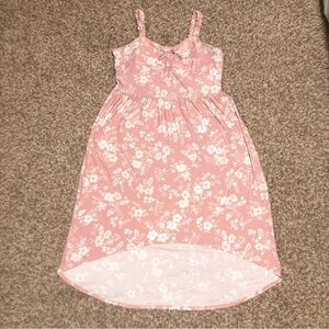 No Boundaries Pink & White Floral Hi-Lo Dress, Sz Jr 3X (21), fits Women’s 2X